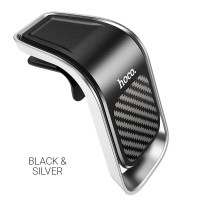  Universāls auto telefona turētājs Hoco CA74 for using on ventilation grille, magnetic, black-silver 