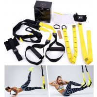  Universāls workout straps set Pro 3 FA008 black-yellow 